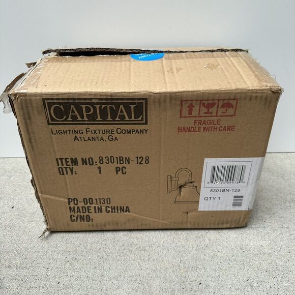 Capital Lighting 8301-128 Brushed Nickel Baxter 1-Light Bath Sconce Milk Glass - Picture 11 of 16